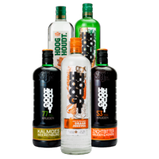 Hooghoudt graanjenever, jonge dubbele graanjenever, kalmoes beerenburg of zachtbitter